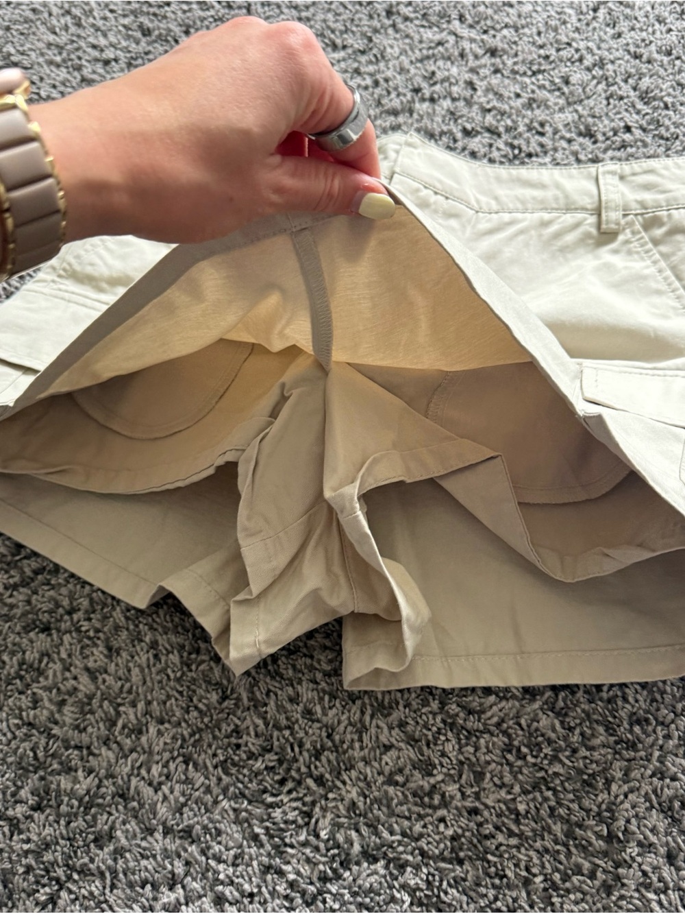 Zara Cream Cargo Skort Shorts - Picture 3 of 5